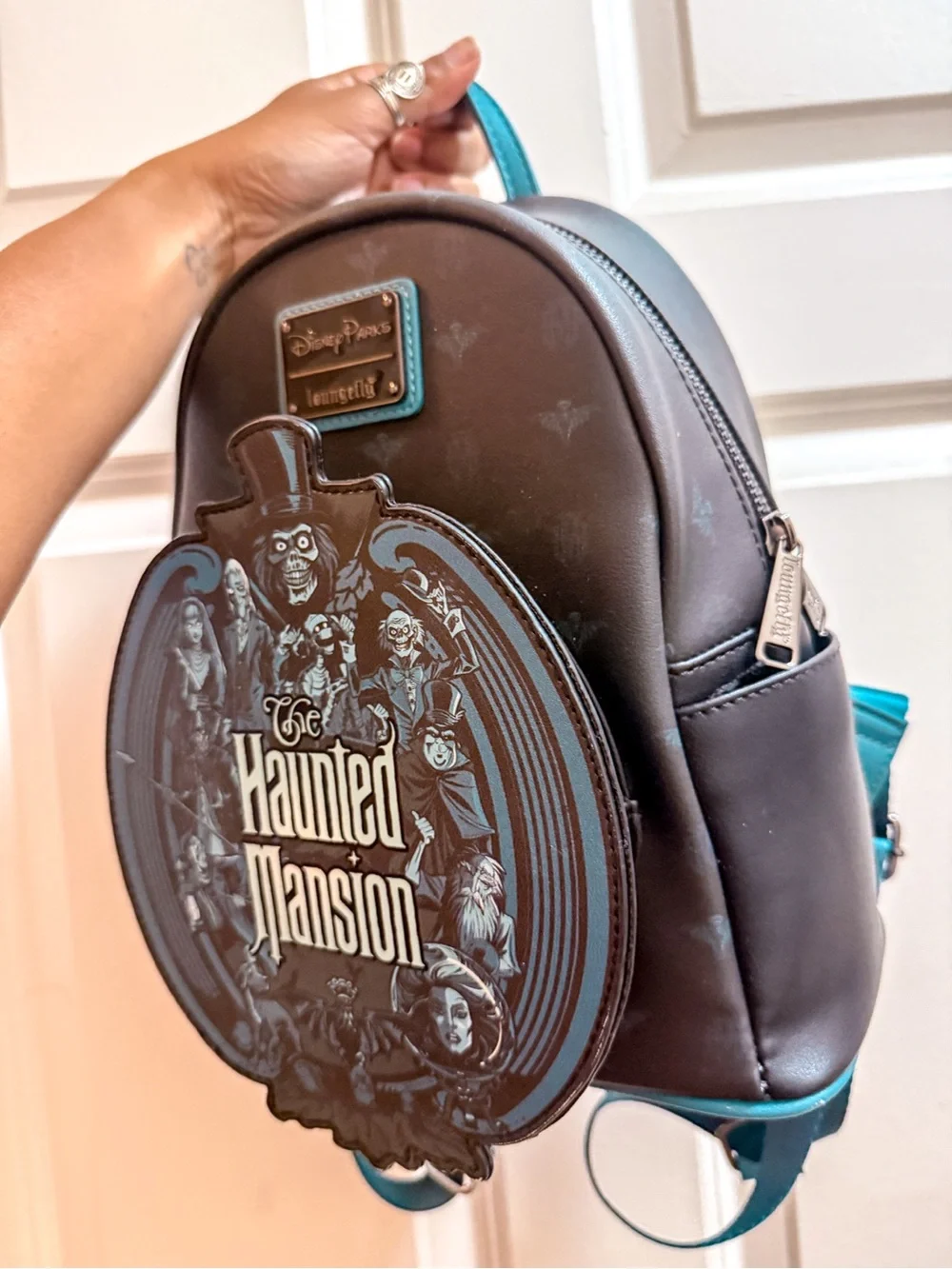 Loungefly Haunted Mansion Mini Backpack in Black & Teal Accents
